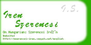 iren szerencsi business card